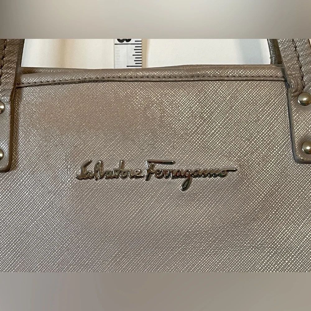 Salvatore Ferragamo gold Leather bag